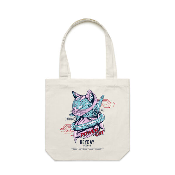 Power Cat White - Carrie Tote Bag  Thumbnail