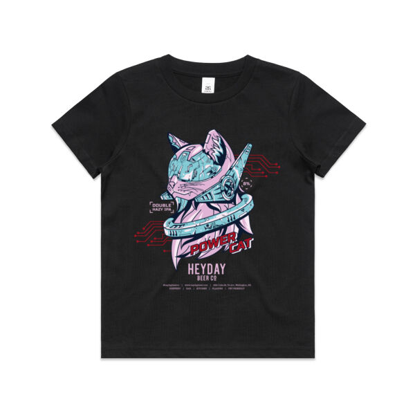 Power Cat Dark - Kids Youth T shirt Thumbnail