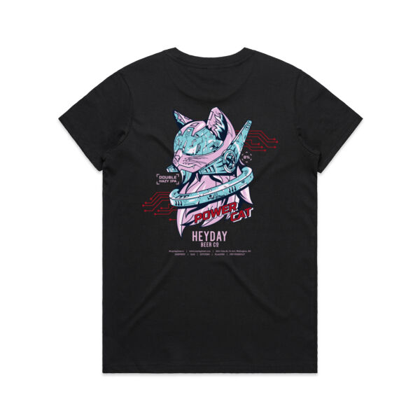 Power Cat Double Sided Dark - Womens Maple Tee Thumbnail